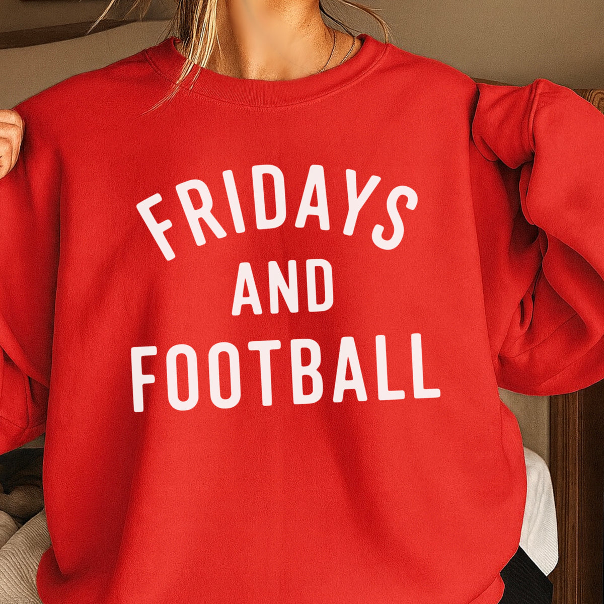 Fridays And Football Crewneck Sweatshirt