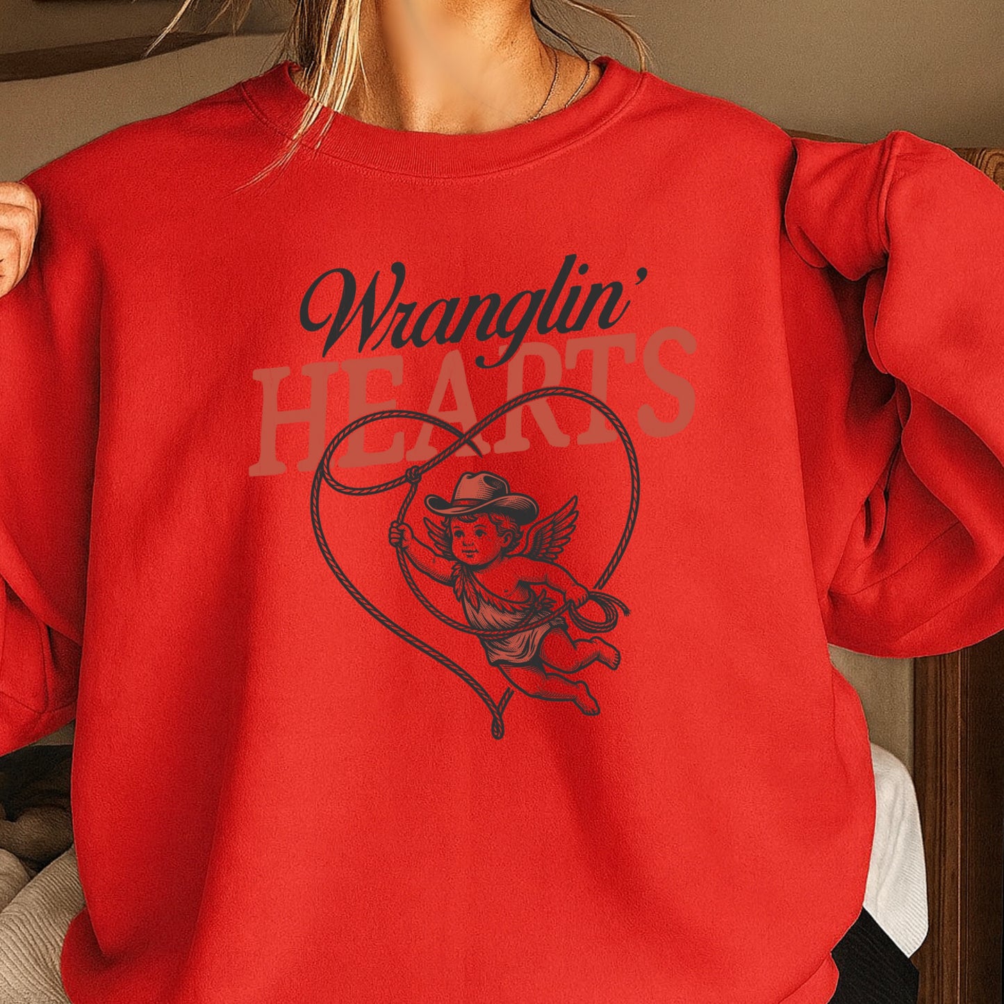 Wranglin Hearts Valentine’s Day Crewneck Sweatshirt