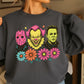 Floral Horror Film Characters Halloween Crewneck Sweatshirt