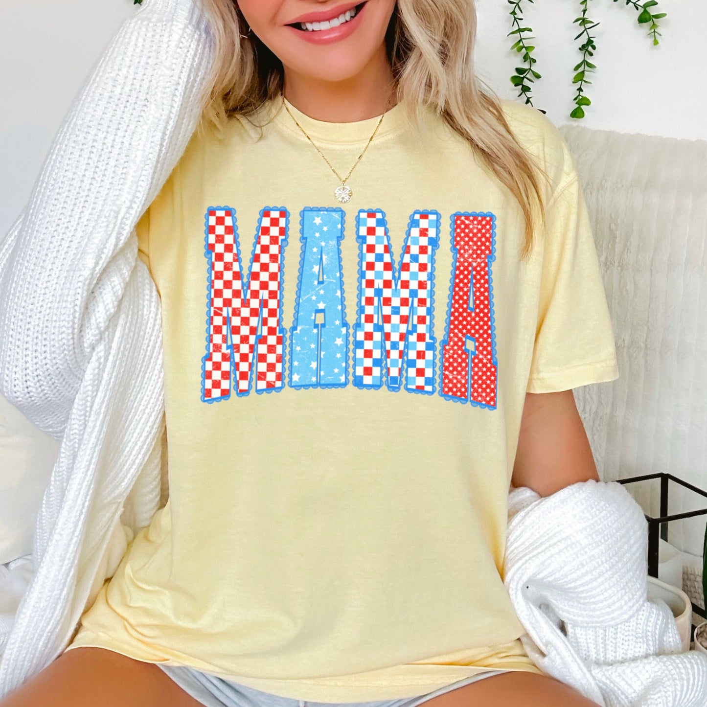 Mama Patriotic Comfort Color Graphic Tee