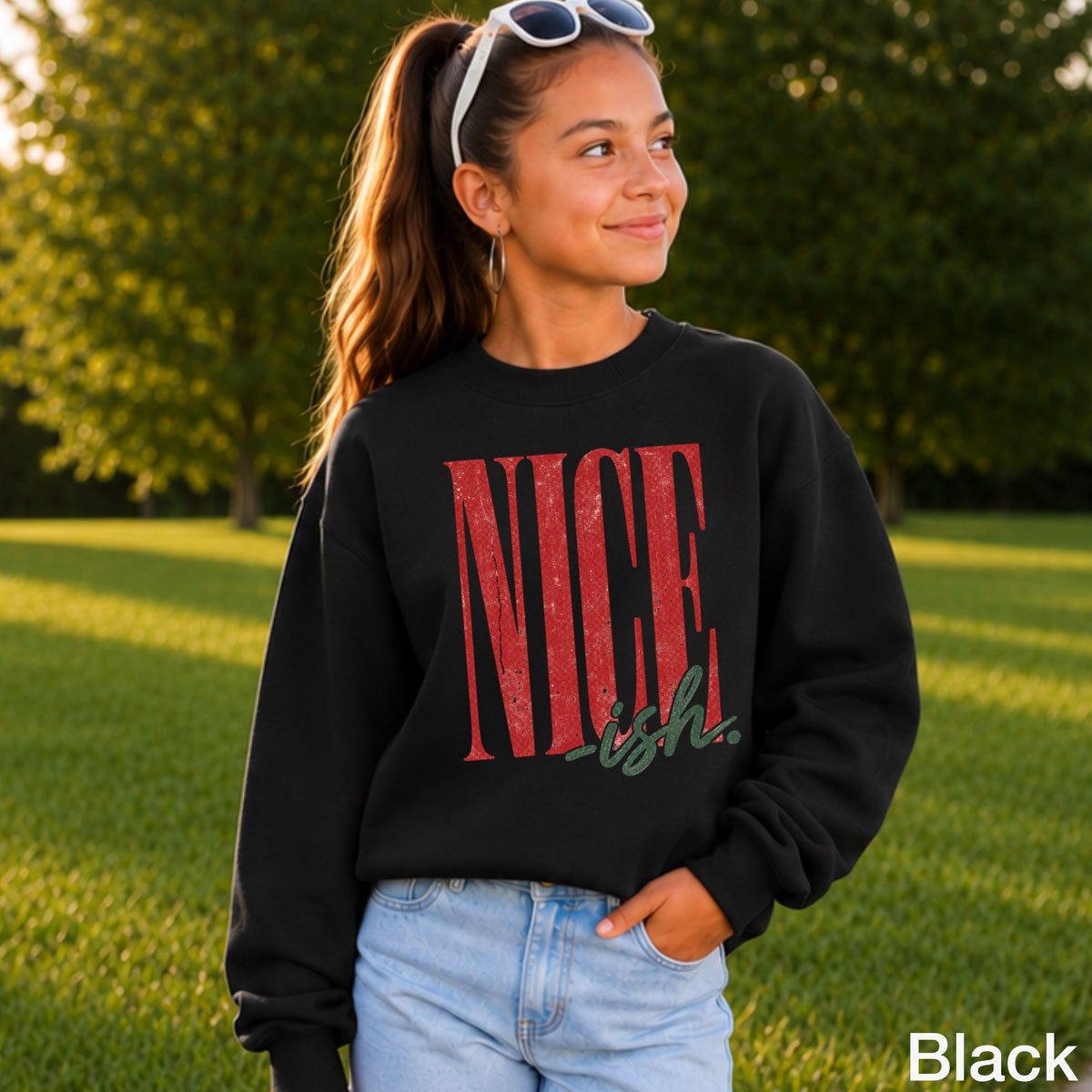 Nice-ish Christmas Youth Crewneck Sweatshirt