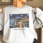 I Live Here Now Raccoon Baseball Crewneck Sweatshirt