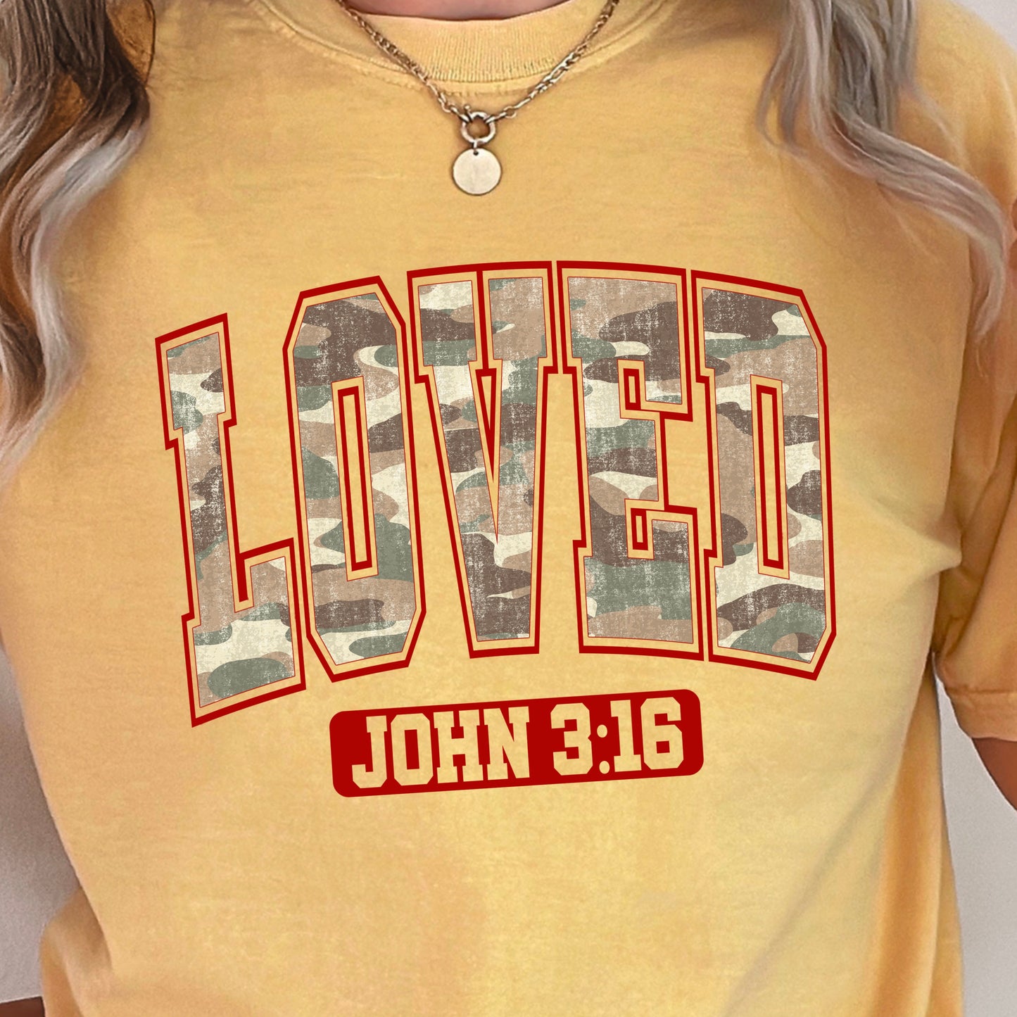 Camo John 3:16 Valentine’s Day Comfort Color Graphic Tee