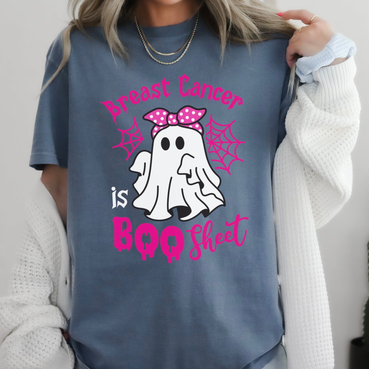 Breast Cancer Is Boo-Sheet Comfort Color Graphic Tee