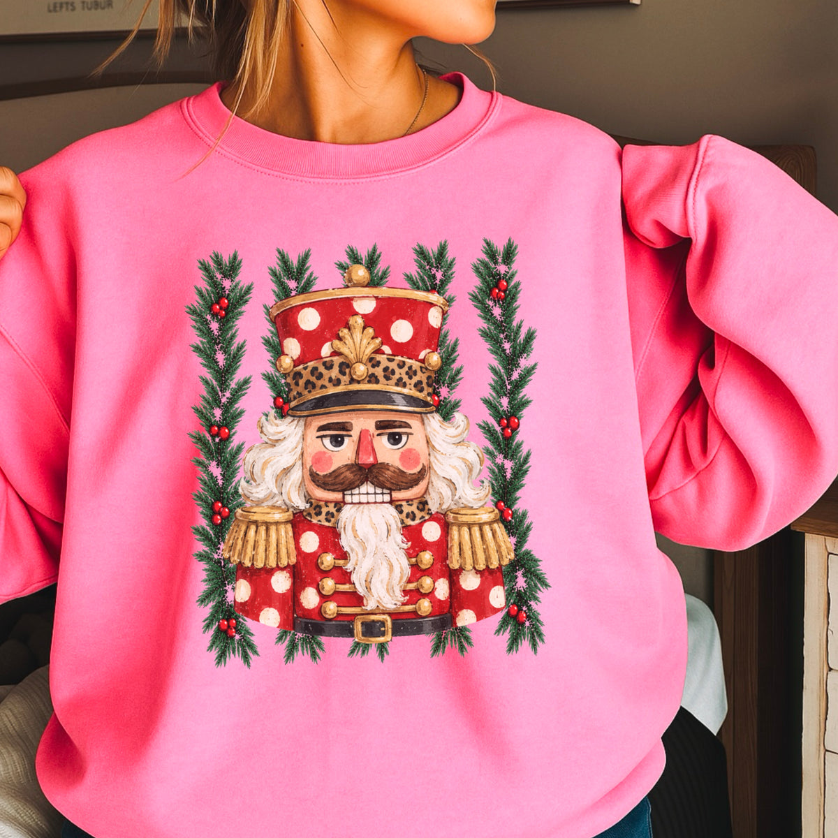 Preppy Nutcracker Christmas Crewneck Sweatshirt