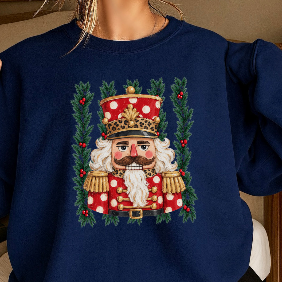 Preppy Nutcracker Christmas Crewneck Sweatshirt