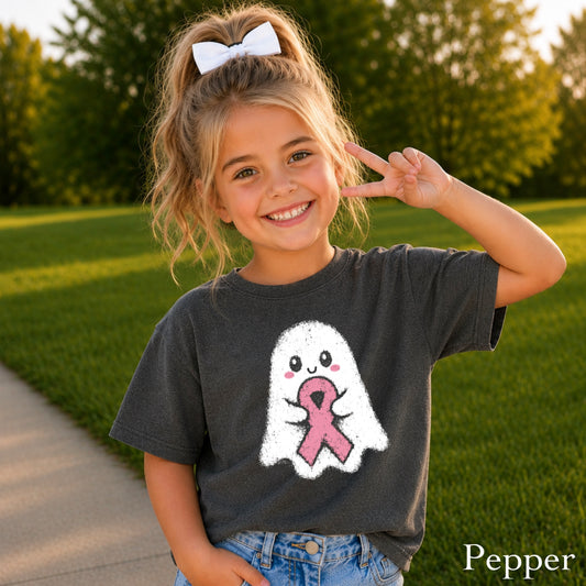 Breast Cancer Ghost Youth Comfort Color T-Shirt