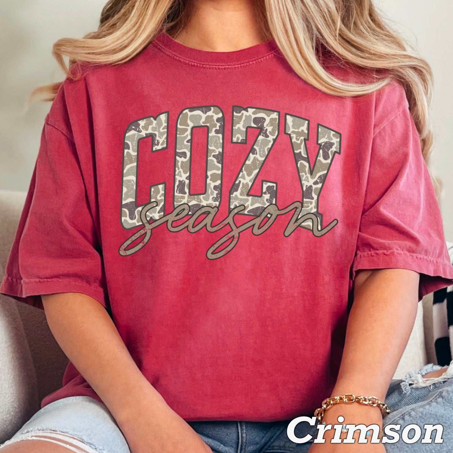 Camo Cozy Season Comfort Color Graphic Tee