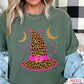 Leopard Witches Hat Halloween Comfort Color Graphic Tee
