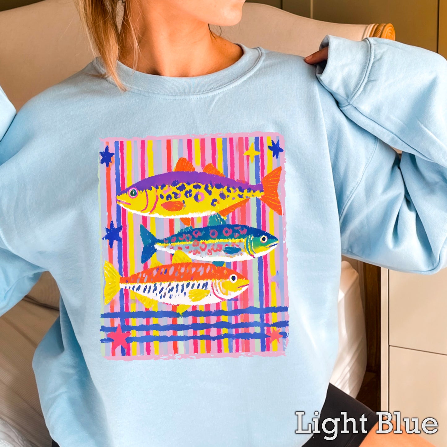 Preppy Fish Crewneck Sweatshirt
