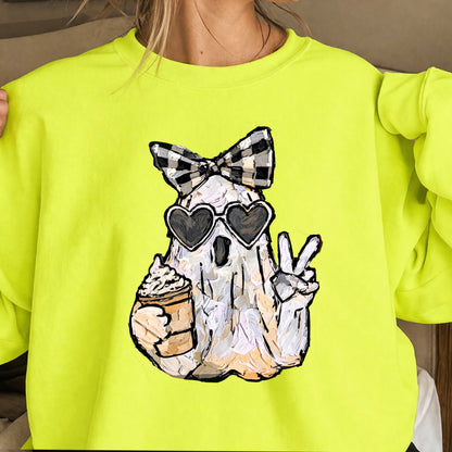 Preppy Ghost Halloween Crewneck Sweatshirt