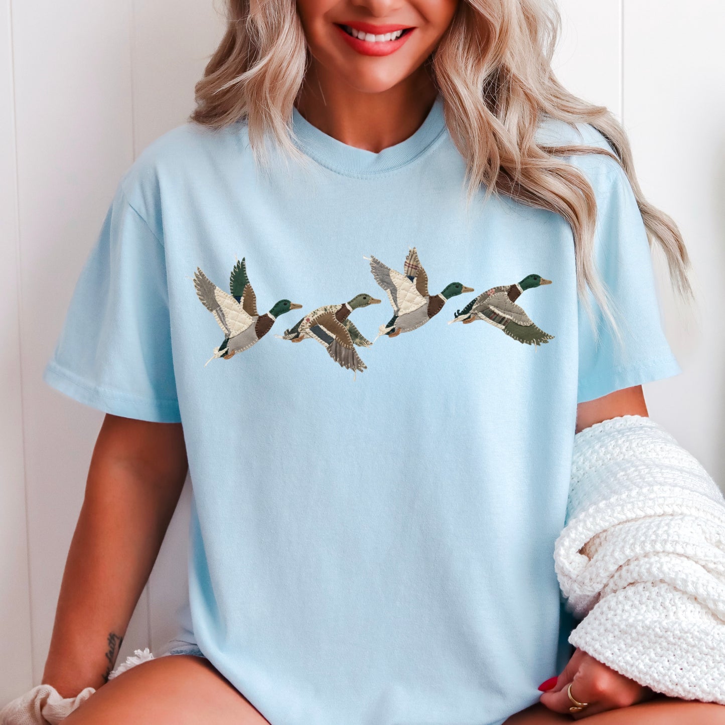 Patchwork Mallard Duck Comfort Color Graphic Tee