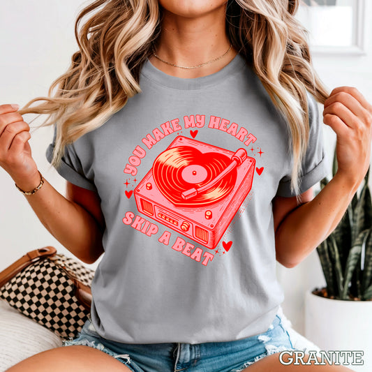 Heart Skip A Beat Valentine’s Day Comfort Color Graphic Tee