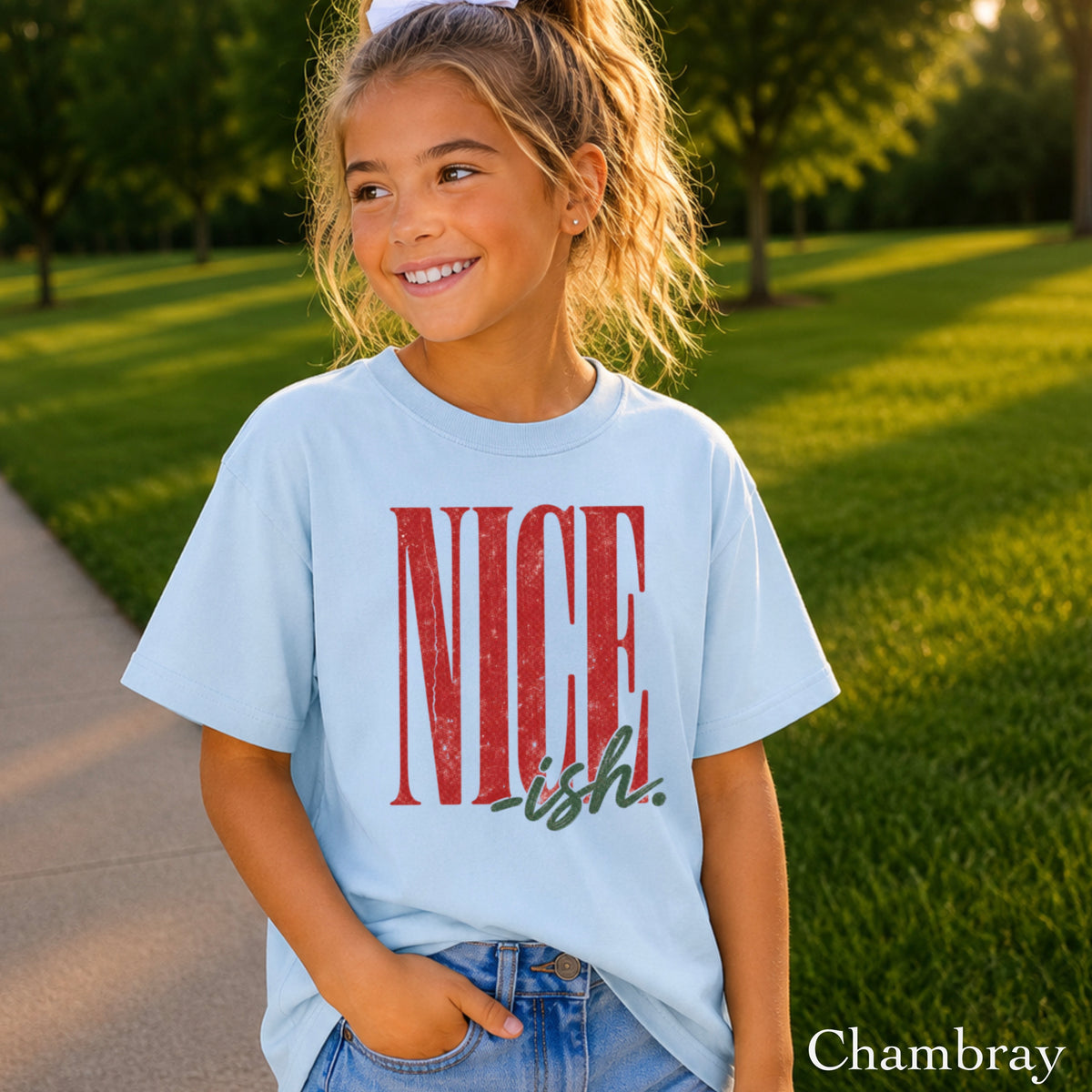 Nice -ish Christmas Youth Comfort Color T-Shirt