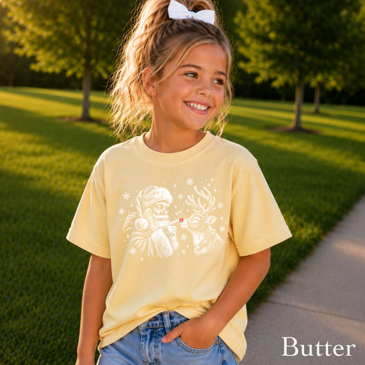 Santa Boop Christmas Youth Comfort Color T-Shirt