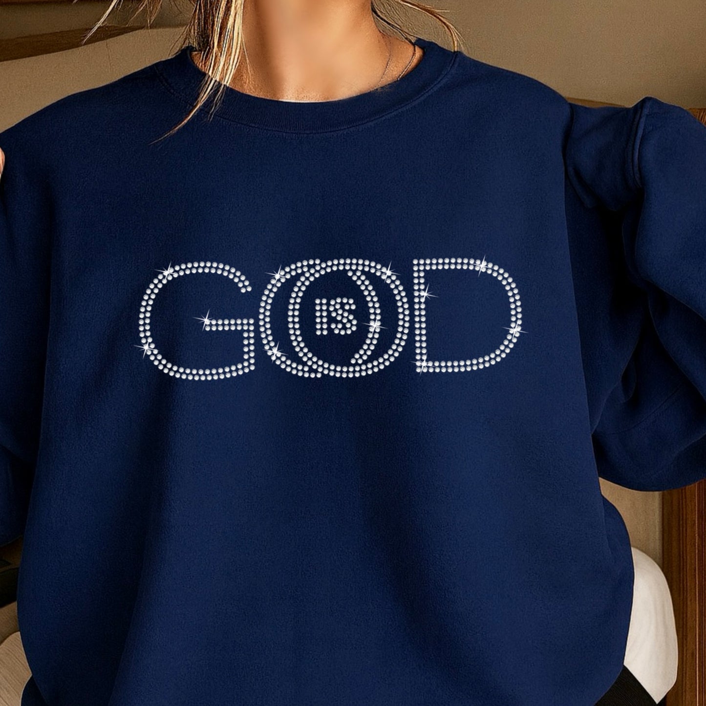God Is Good Rhinestone Sweatshirt