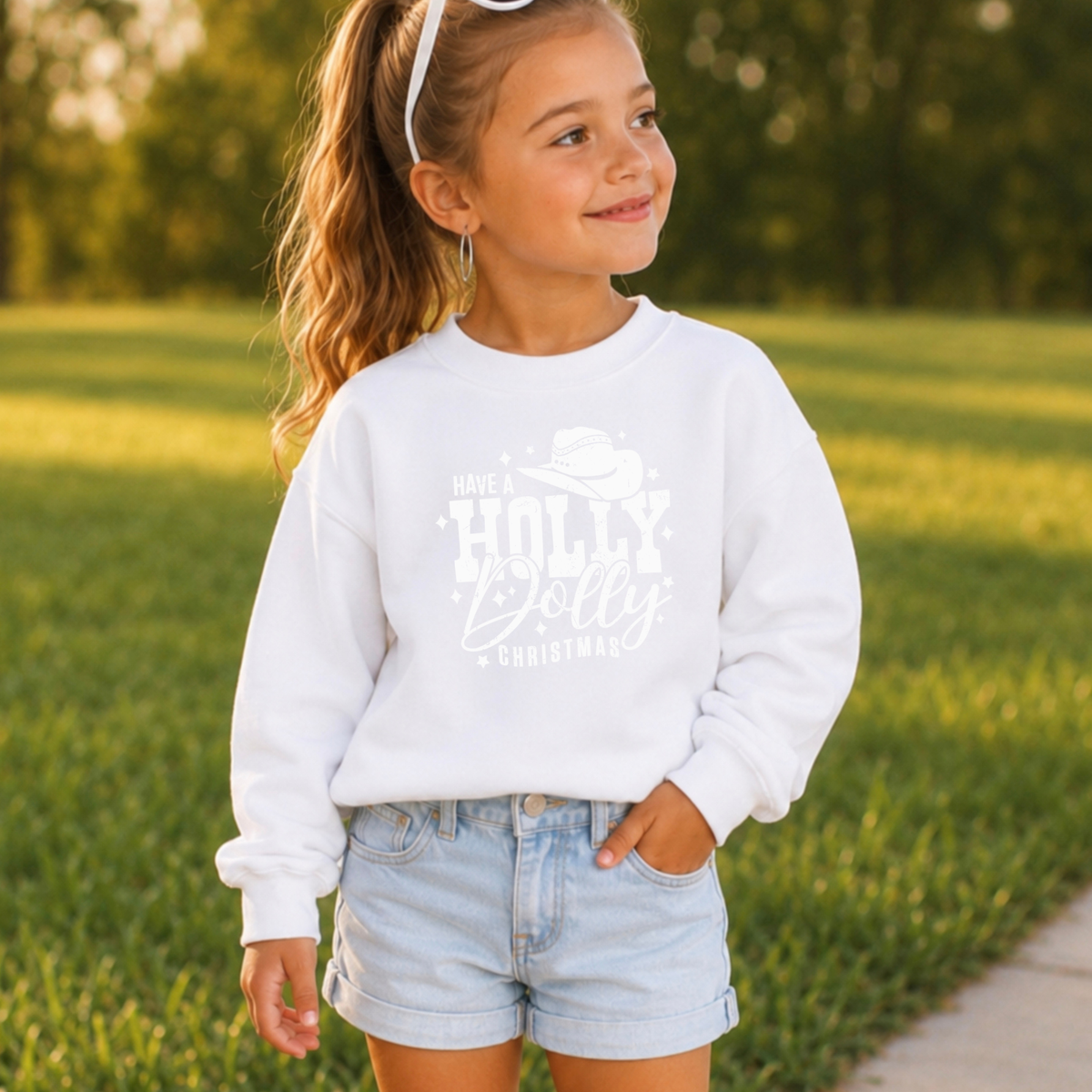 Have A Holly Christmas Youth Crewneck Sweatshirt