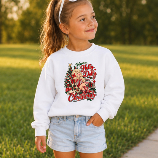 Have A Holly Christmas Youth Crewneck Sweatshirt