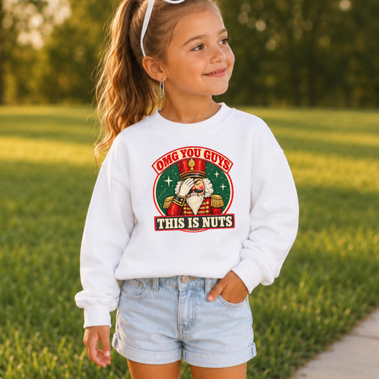 OMG You Guys This Is Nuts Christmas Youth Crewneck Sweatshirt