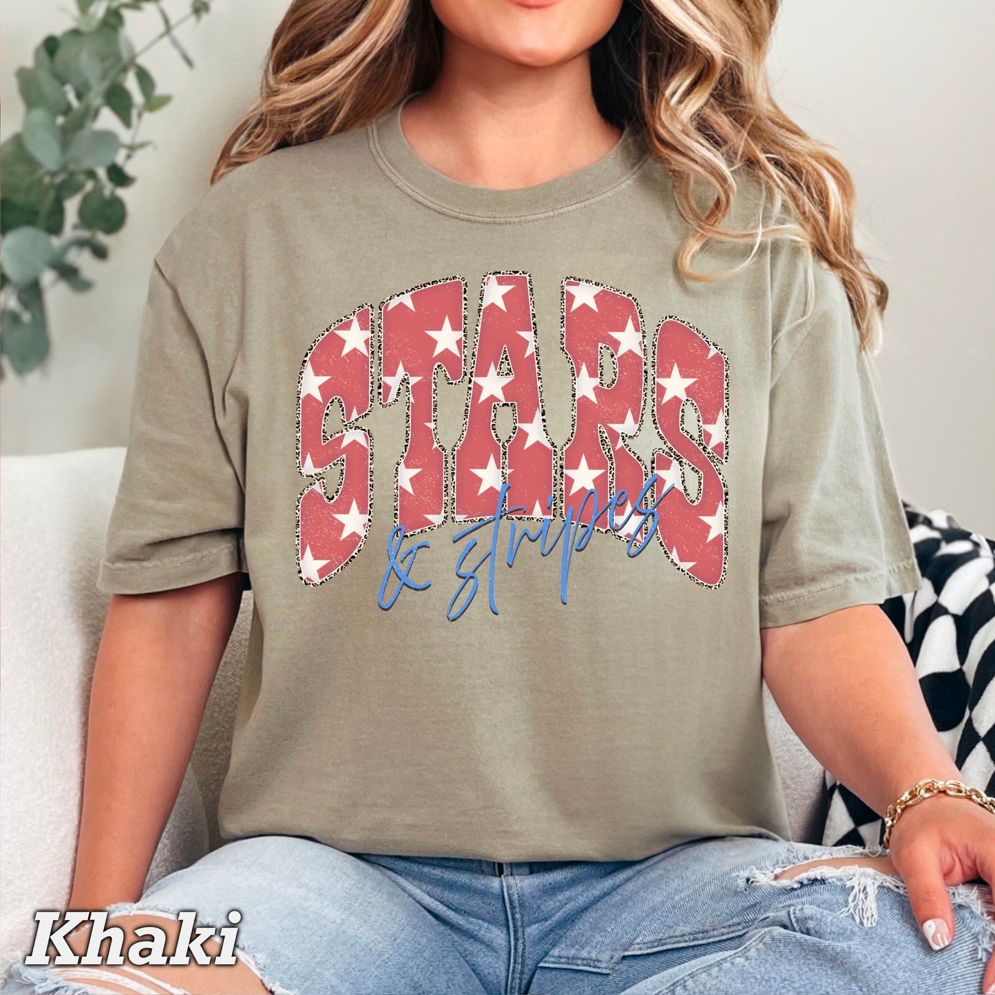 Stars & Stripes July 4th Comfort Color Graphic Tee