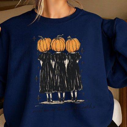 Meet Me At The Pumpkin Patch Halloween Crewneck Sweatshirt