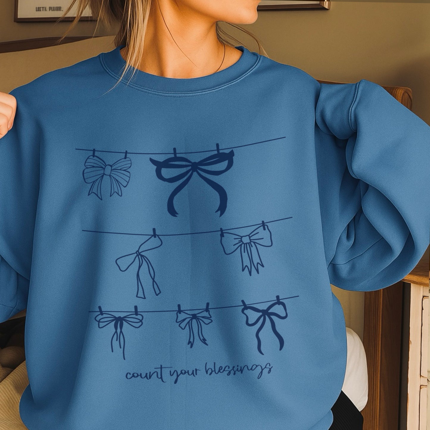 Count Your Blessings Christian Crewneck Sweatshirt