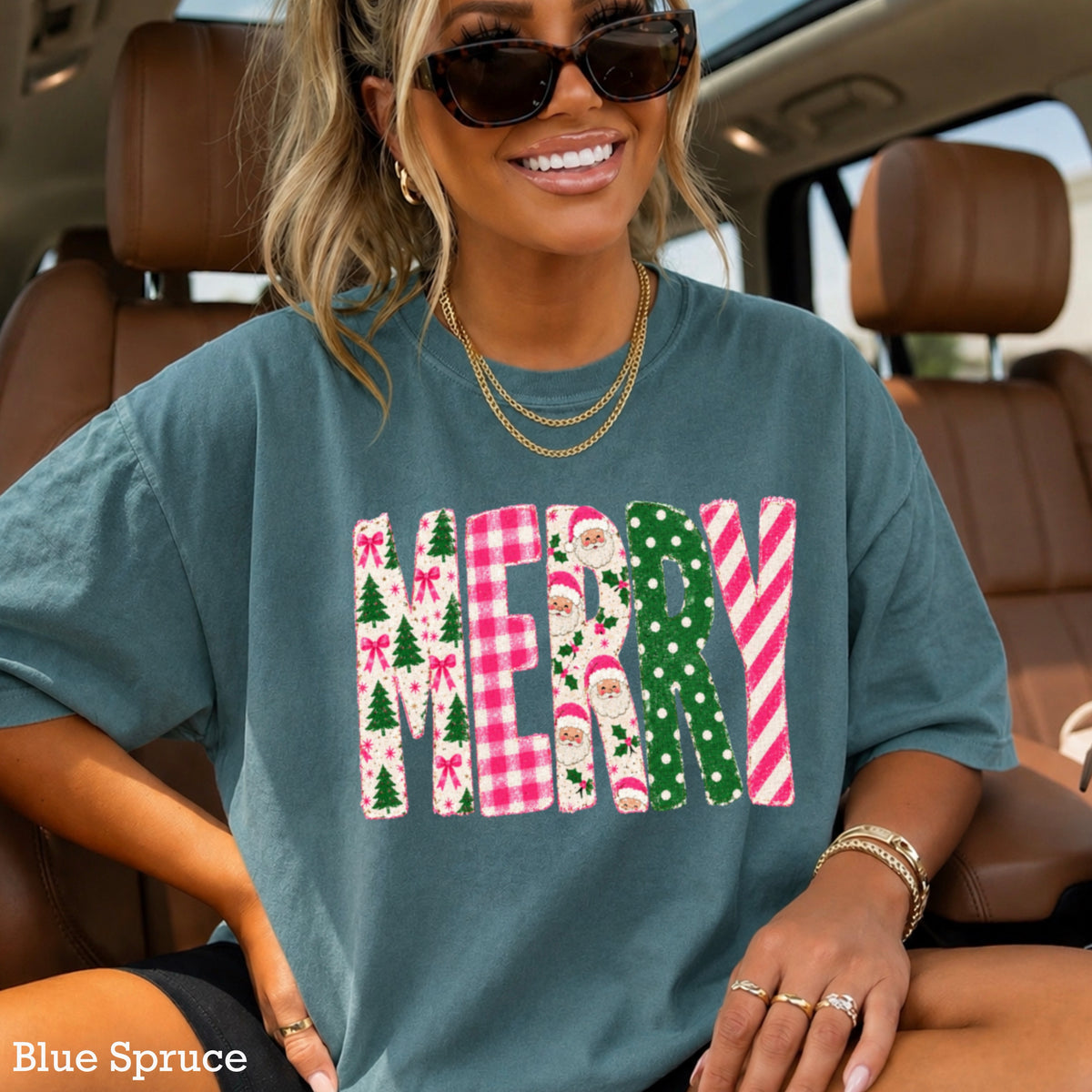 Merry Christmas Comfort Color Graphic Tee