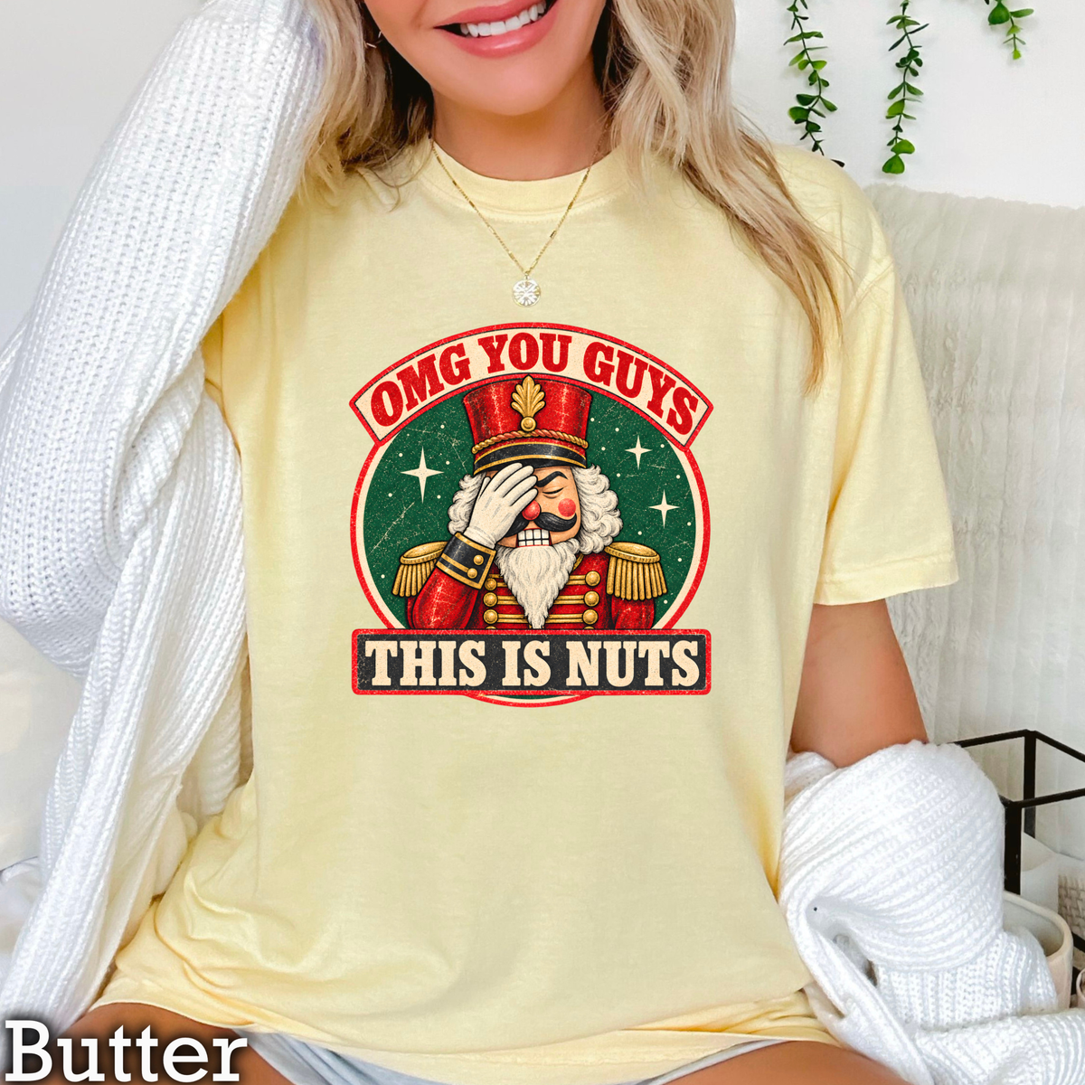 OMG You Guys This Is Nuts Christmas Comfort Color Graphic Tee