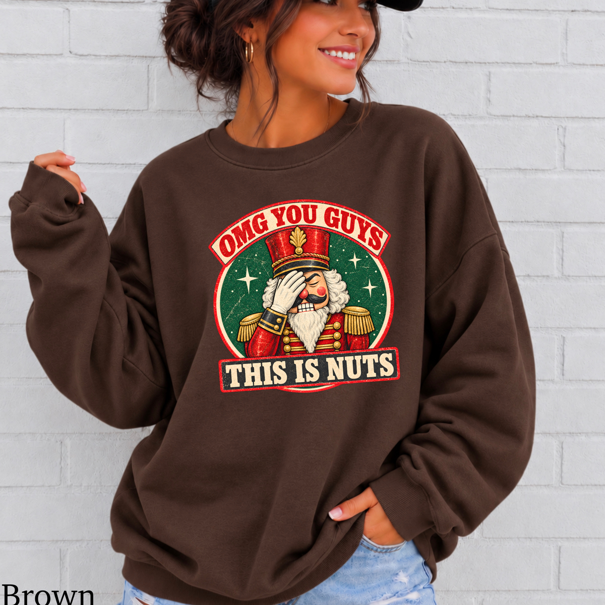 OMG You Guys This Is Nuts Christmas Crewneck Sweatshirt