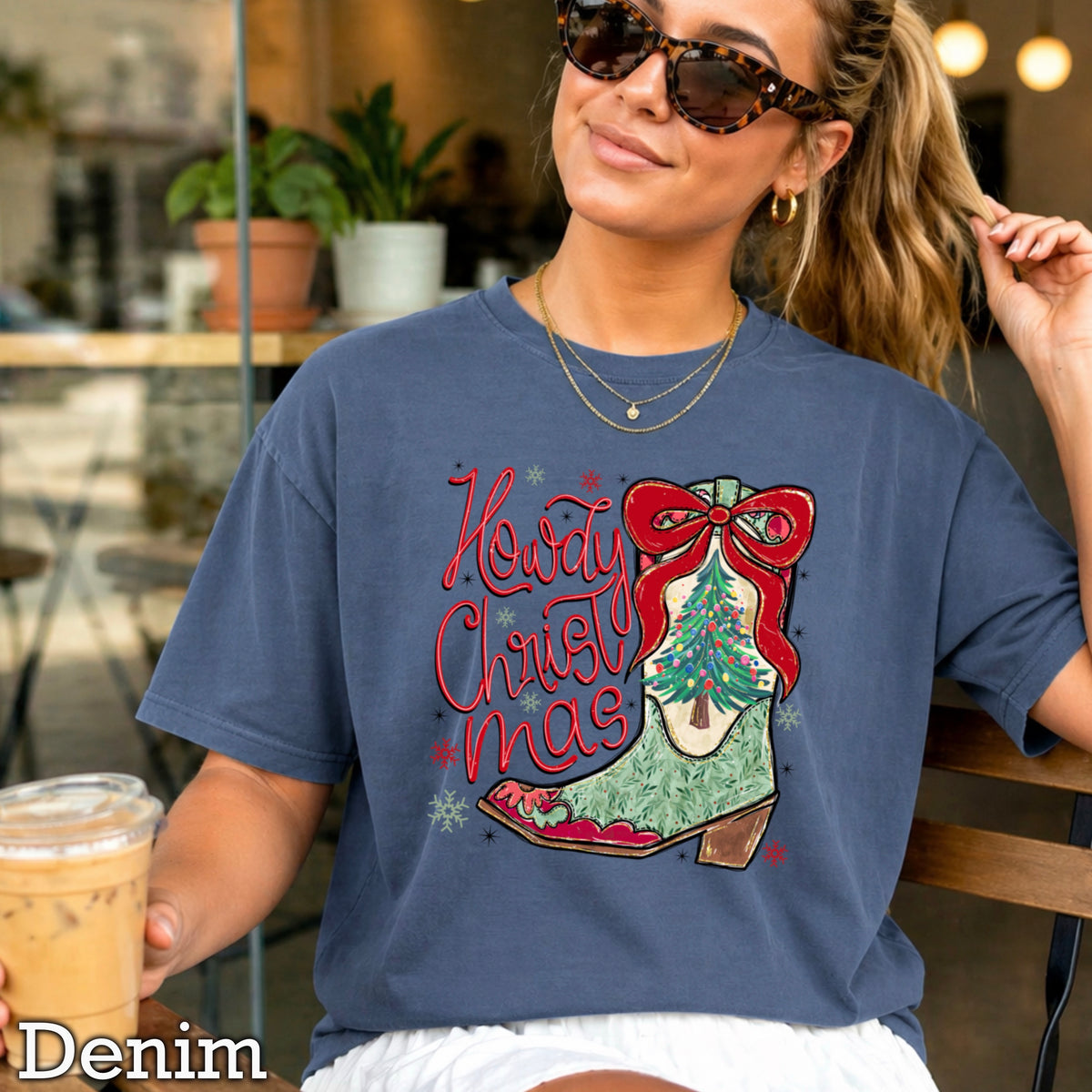 Howdy Christmas Comfort Color Graphic Tee
