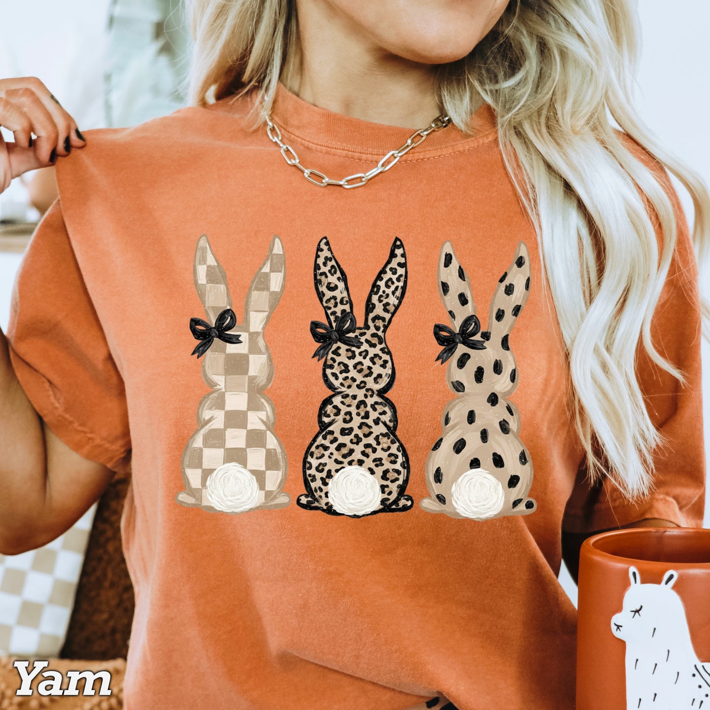 Easter Rabbit Trio Easter Comfort Color Graphic Tee