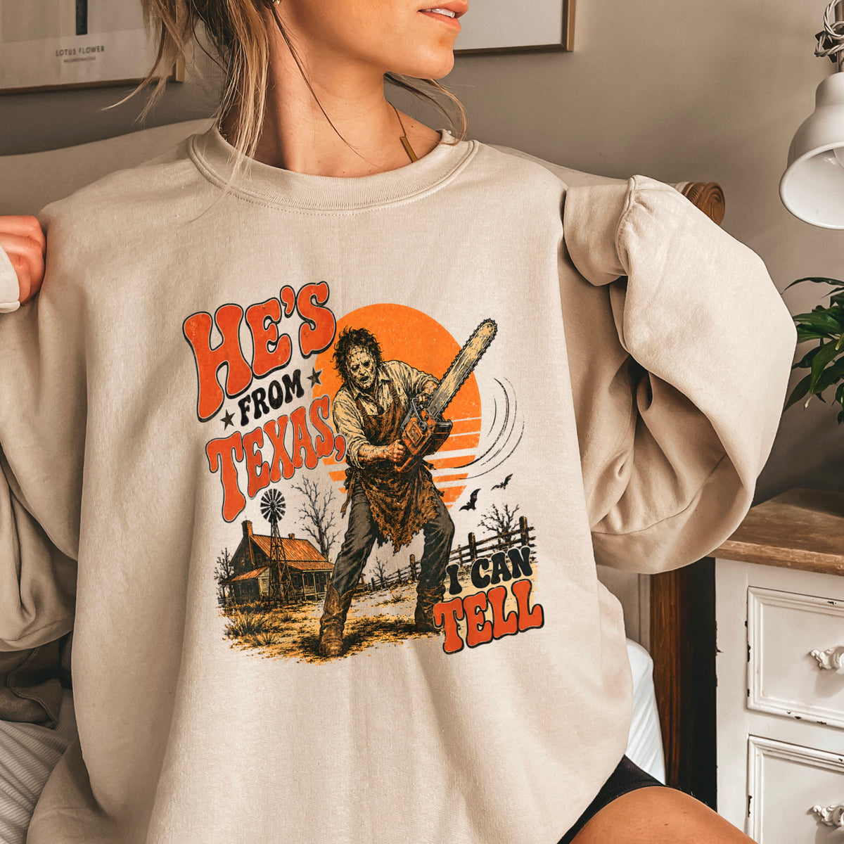 He’s From Texas Halloween Sweatshirt