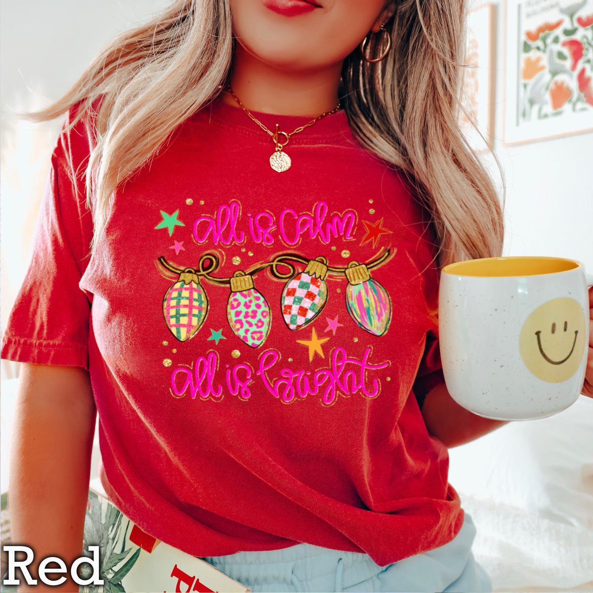 All Is Calm Christmas Comfort Color Graphic Tee
