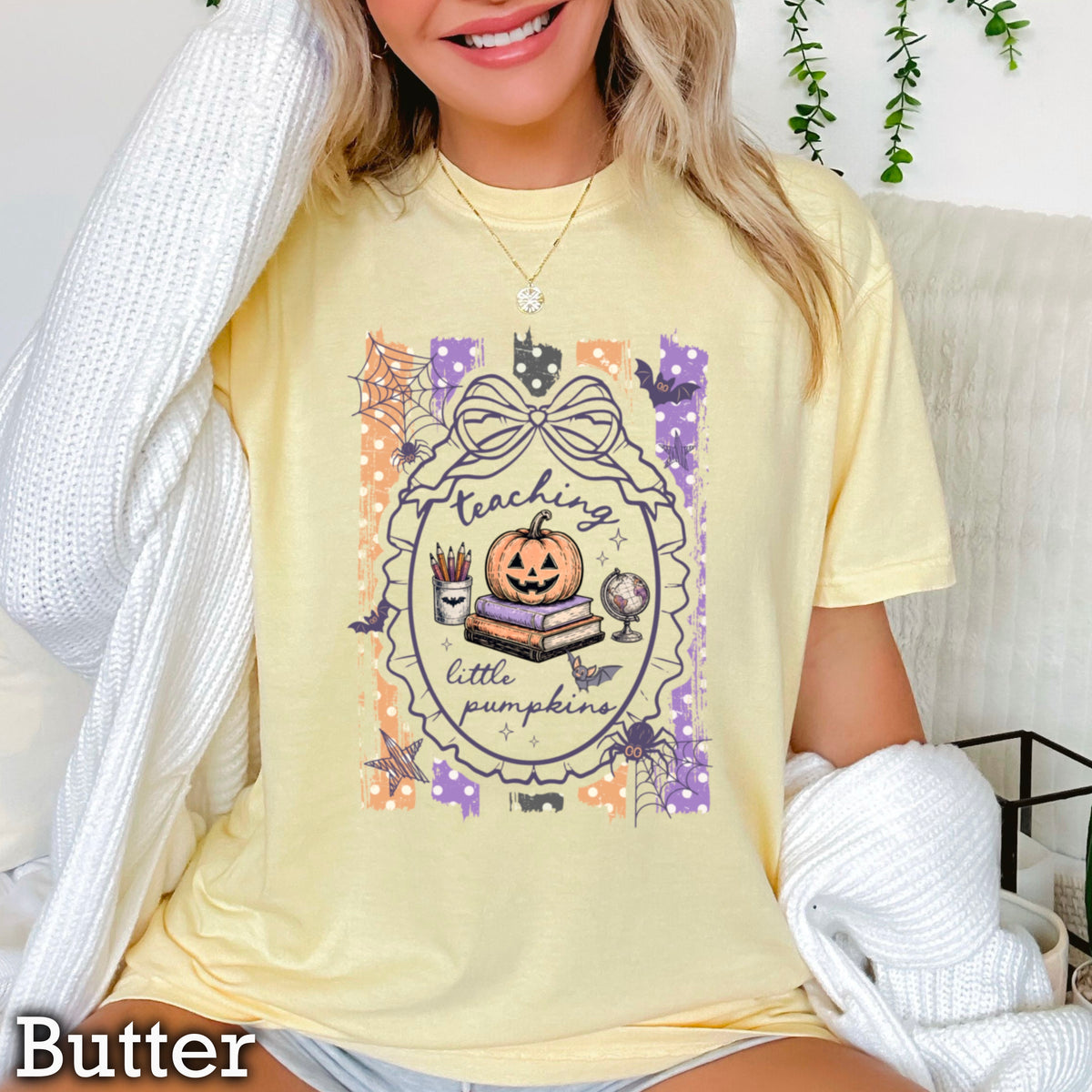 Teaching Little Pumpkins Comfort Color Graphic Tee