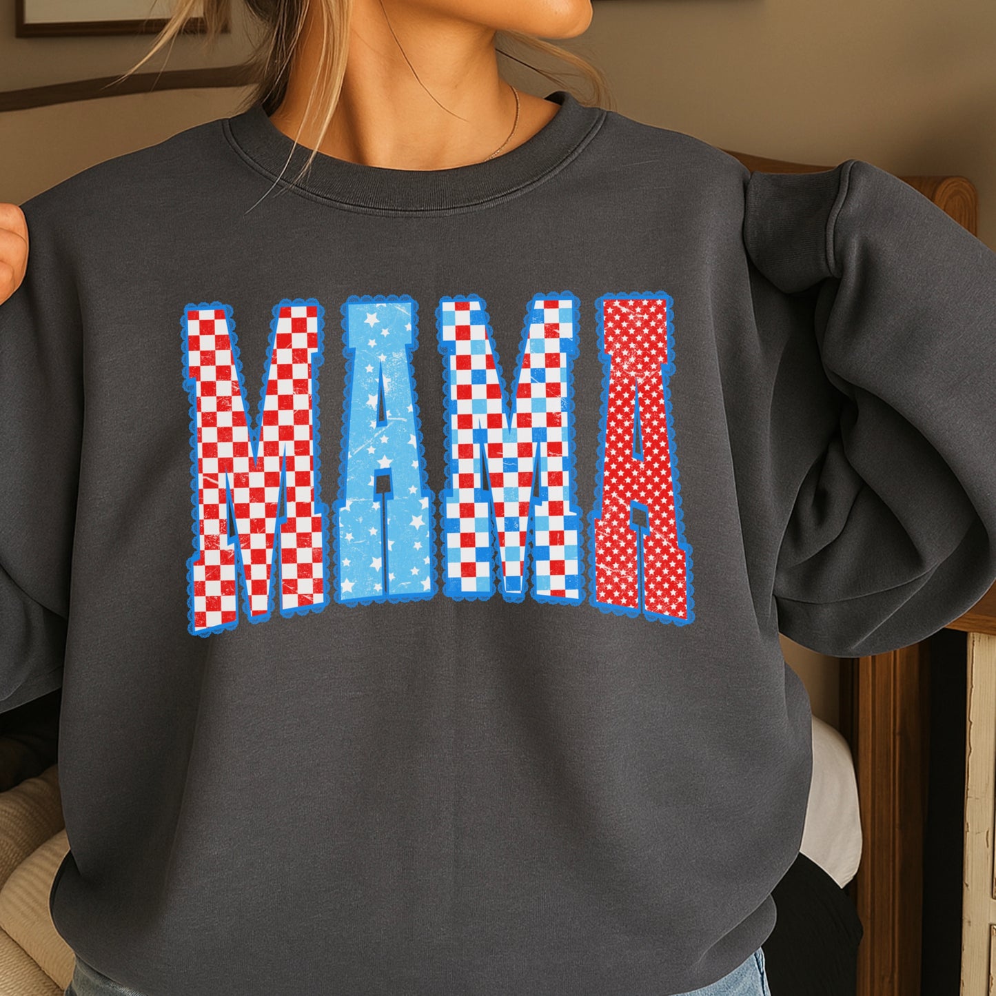 Mama Patriotic Crewneck Sweatshirt