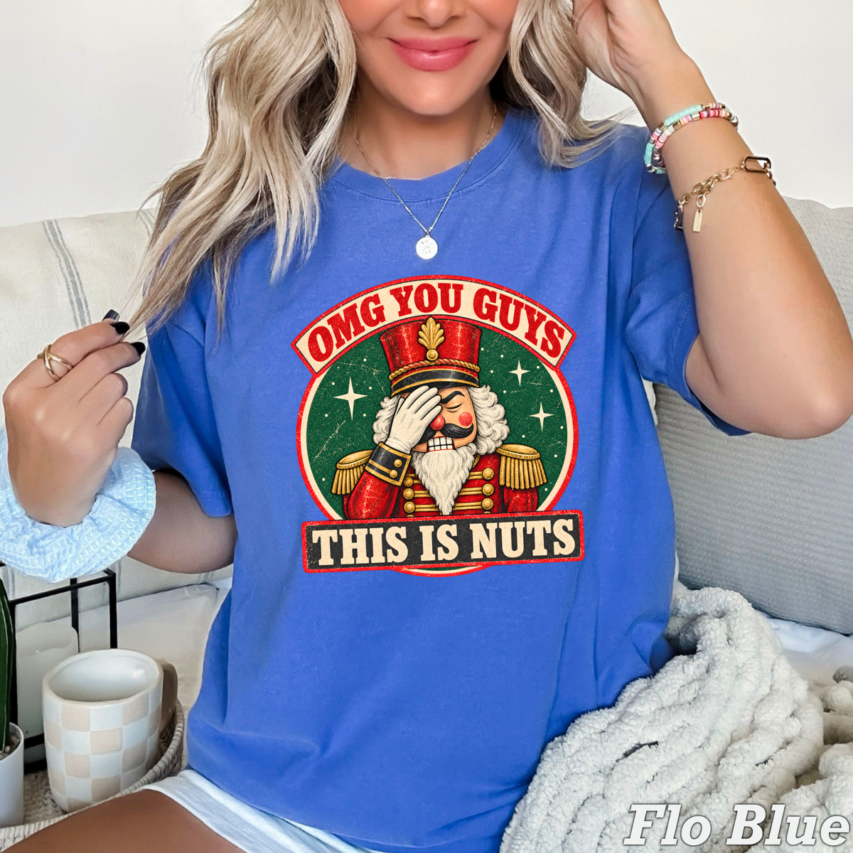 OMG You Guys This Is Nuts Christmas Comfort Color Graphic Tee
