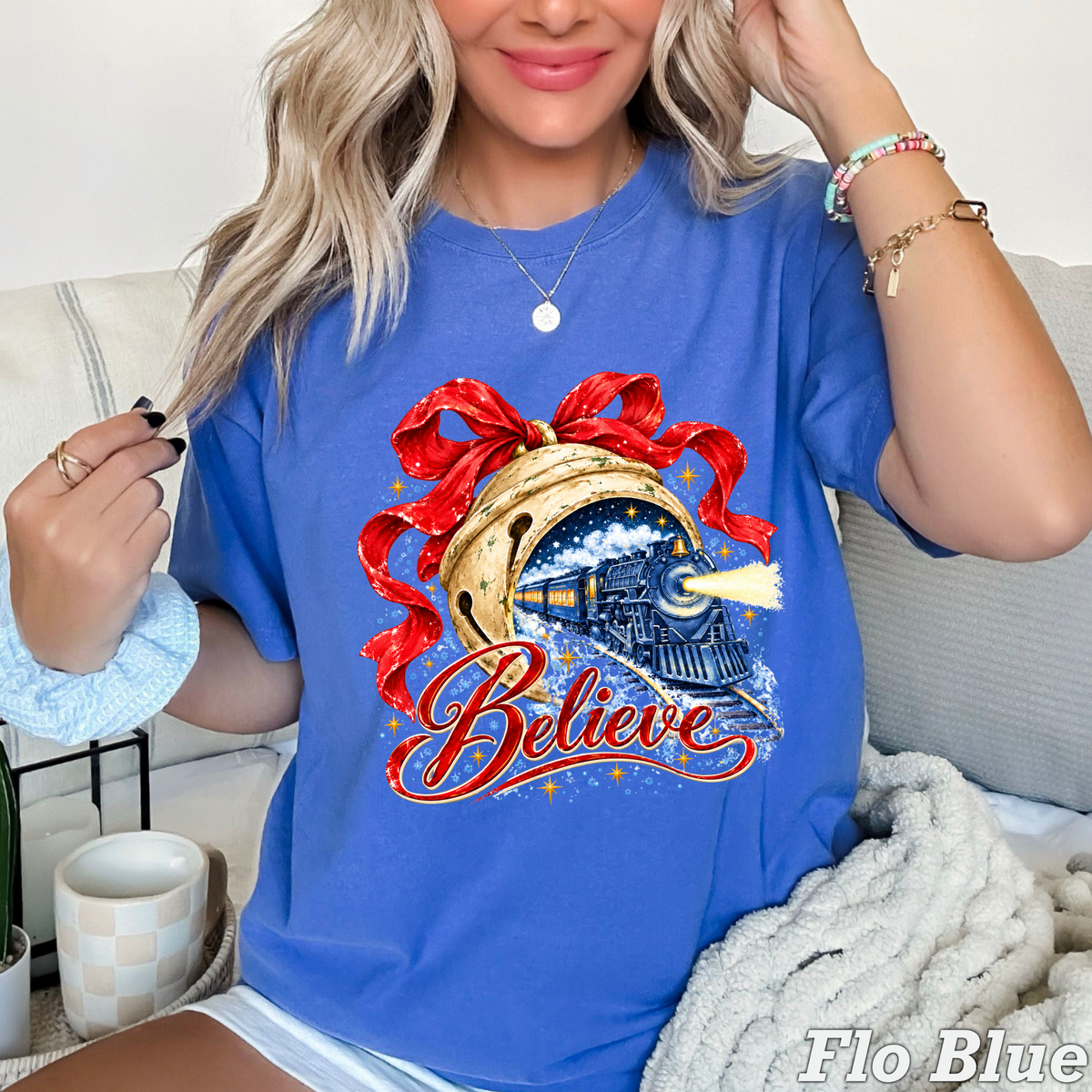 Believe Christmas Comfort Color Graphic Tee