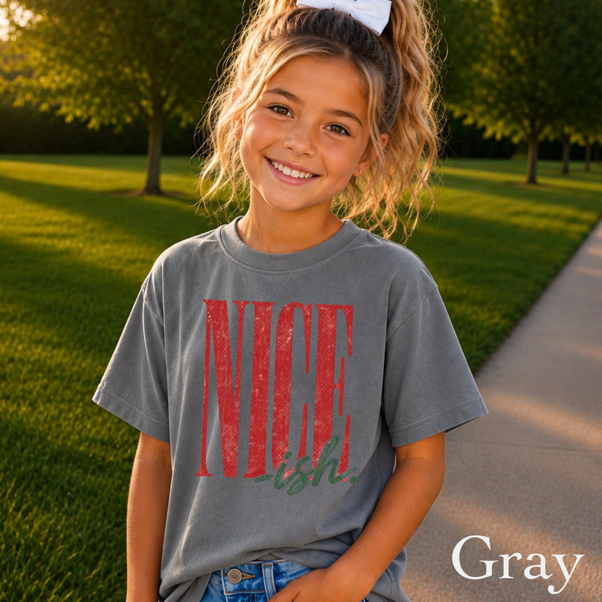 Nice -ish Christmas Youth Comfort Color T-Shirt