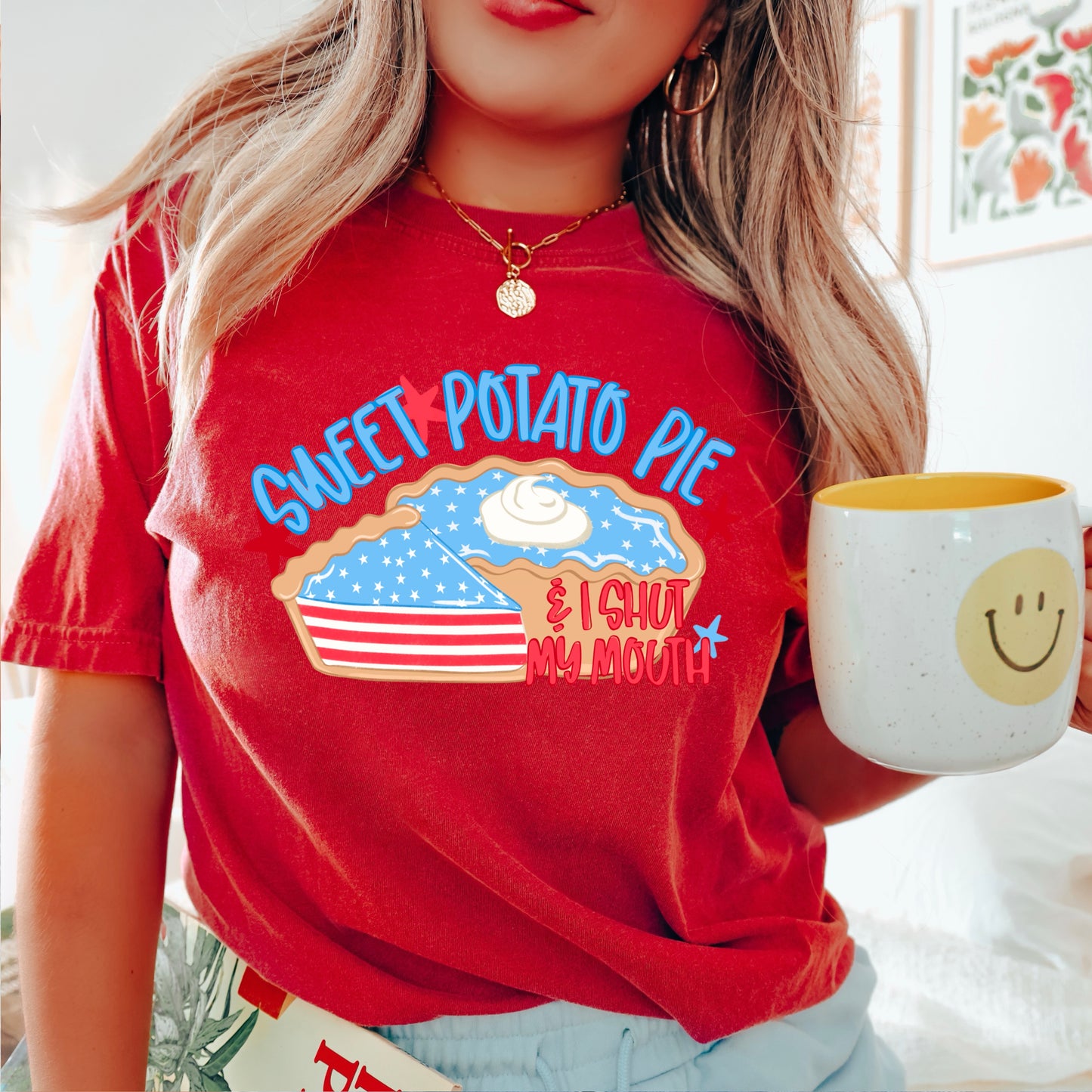 Sweet Potato Pie Patriotic Comfort Color Graphic Tee