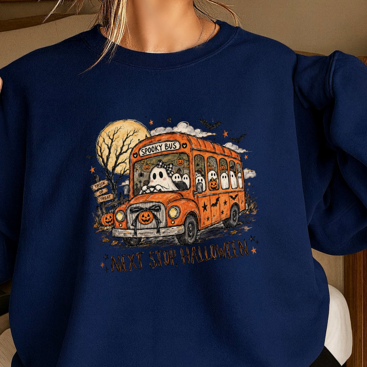 Next Stop Halloween Crewneck Sweatshirt