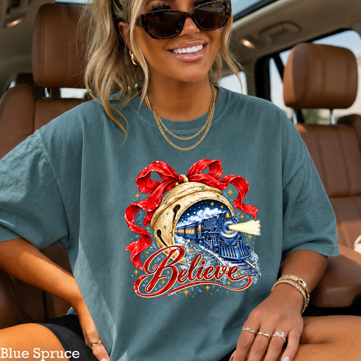 Believe Christmas Comfort Color Graphic Tee