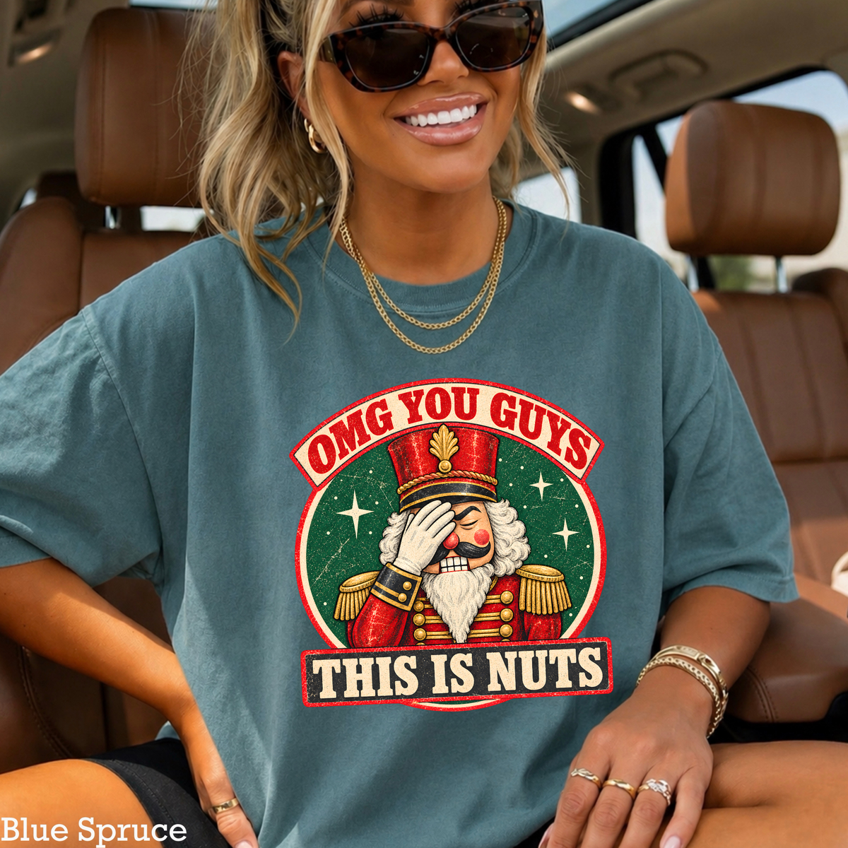OMG You Guys This Is Nuts Christmas Comfort Color Graphic Tee