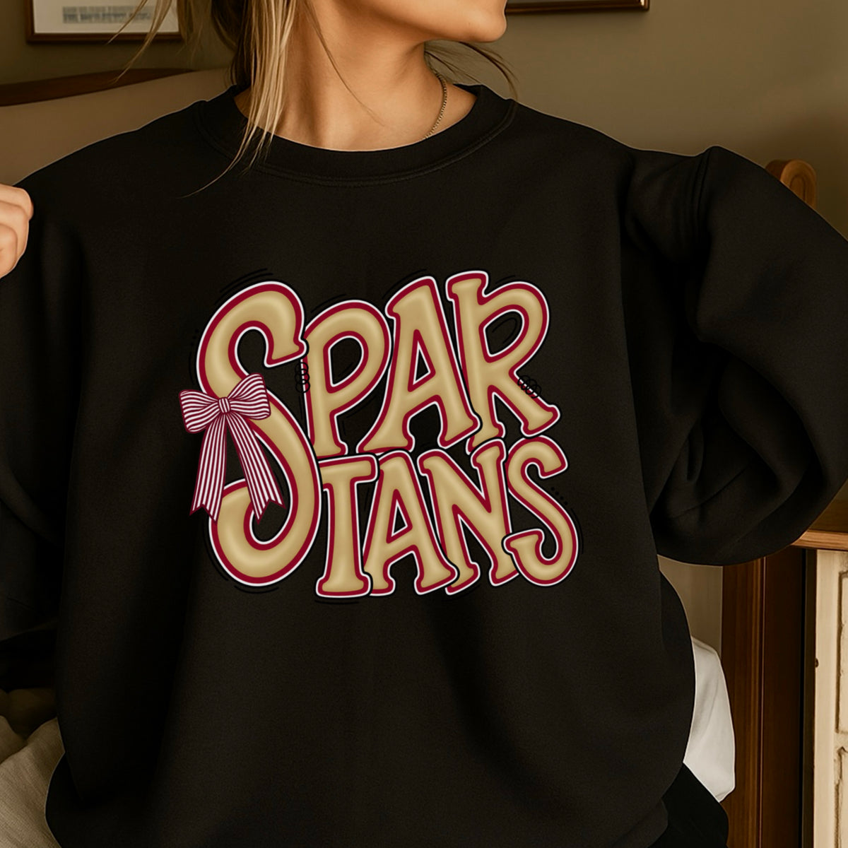 Spartans Coquette Bow Crewneck Sweatshirt