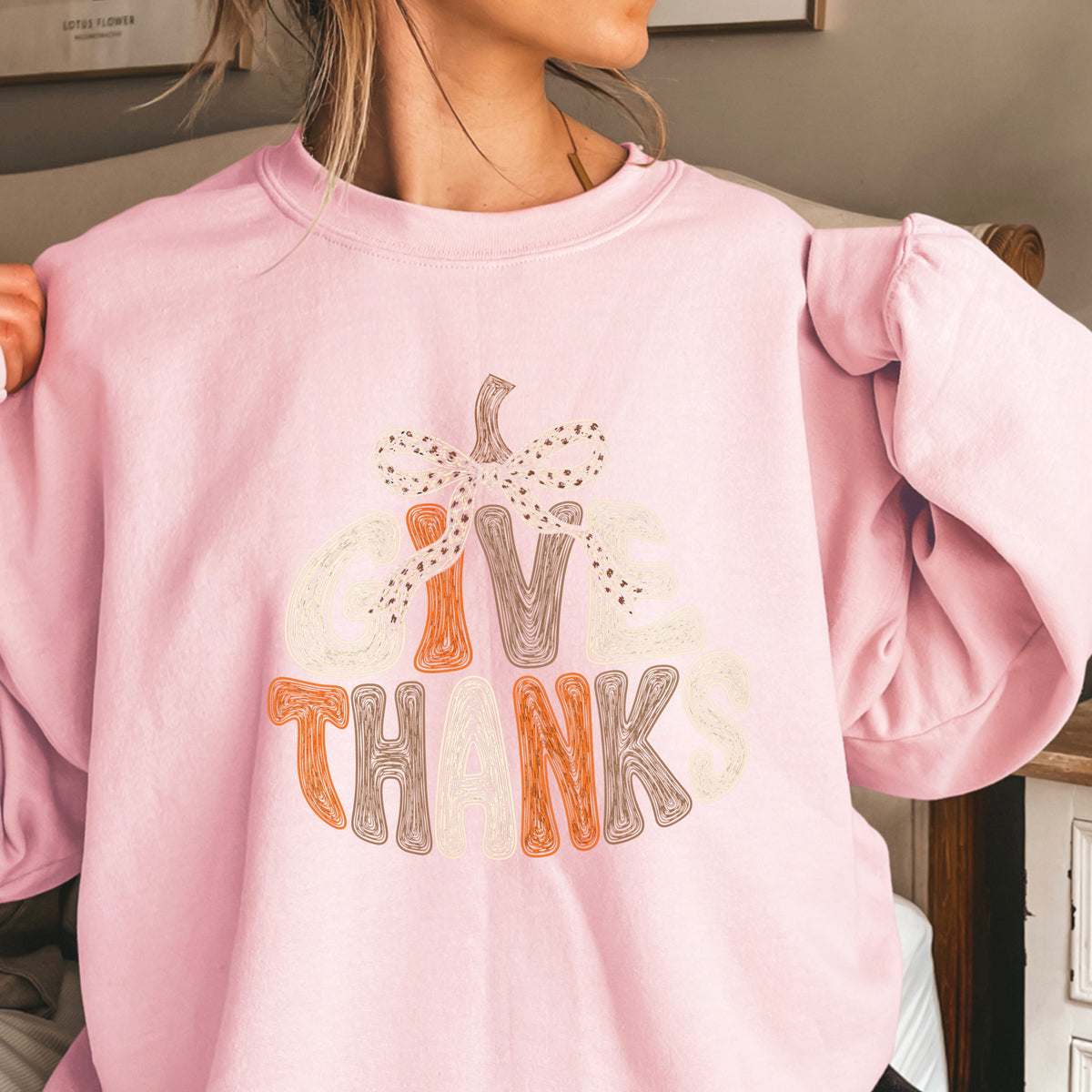 Give Thanks Thanksgiving Crewneck Sweatshirt