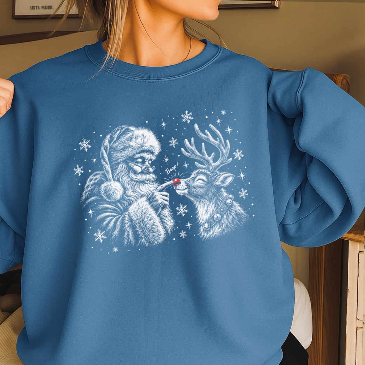 Christmas Santa Boop Crewneck Sweatshirt
