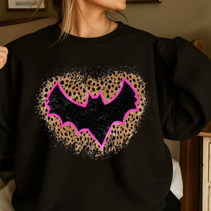Leopard Bat Halloween Crewneck Sweatshirt