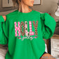 Leopard Holly Jolly Christmas Crewneck Sweatshirt