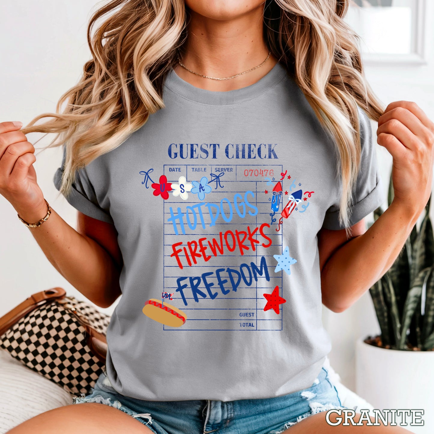 Guest Check July 4th Comfort Color Graphic Tee