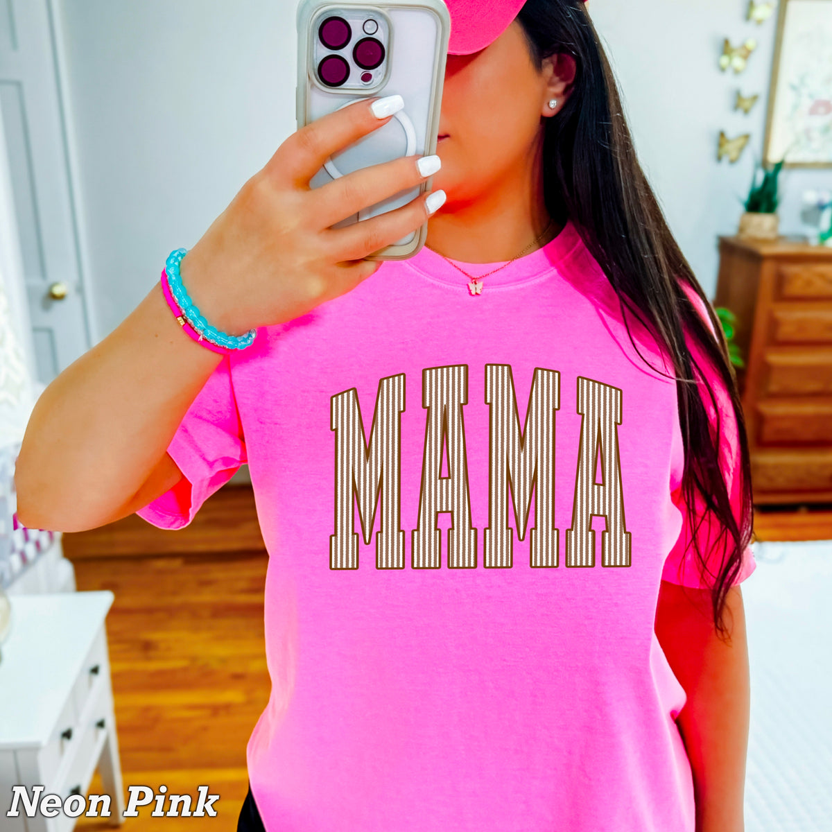 Mama Brown Seersucker Comfort Color Graphic Tee