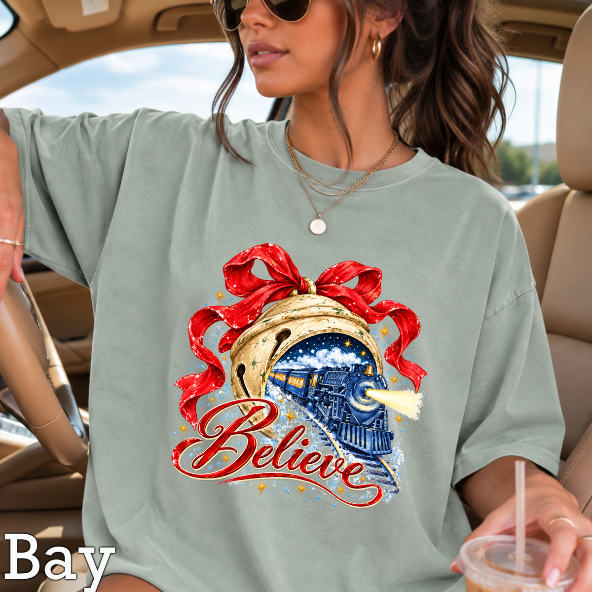 Believe Christmas Comfort Color Graphic Tee